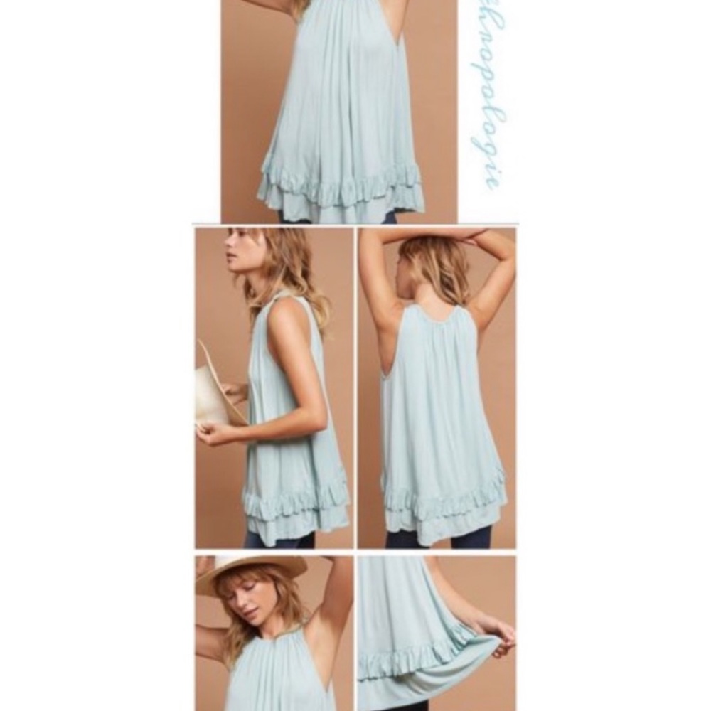 EUC Anthropologie eri & ali Ruffled Swing Top - Picture 3 of 5